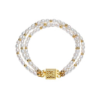 Three Strand Freshwater Pearl Bracelet elegant three strand freshwater pearl bracelet for timeless everyday gifting