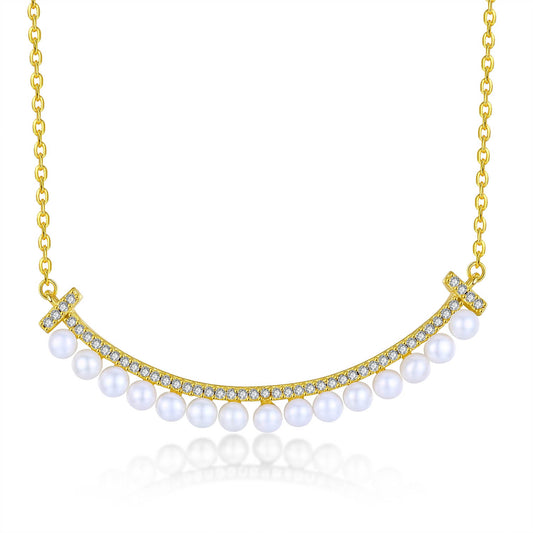 Smile Bar Pearl Necklace