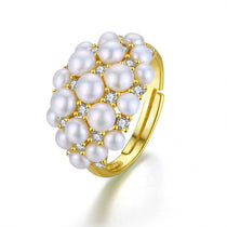 Pearl Cluster Ring classic pearl cluster ring offering timeless elegance for everyday wear
