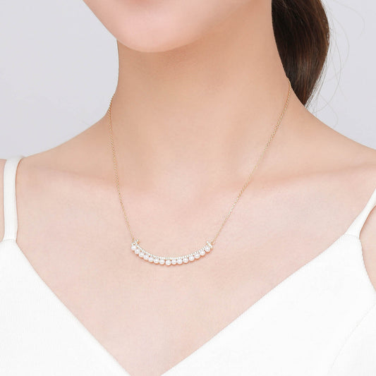 Smile Bar Pearl Necklace