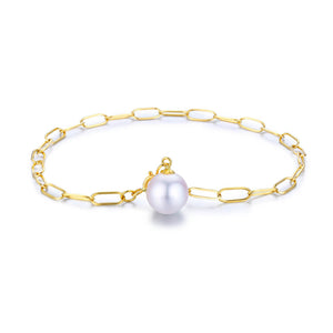 G18k Large Link Edison Pearl Bracelet