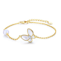 Playful Butterfly Pearl Bracelet delicate pearl bracelet with butterfly detail for everyday elegance