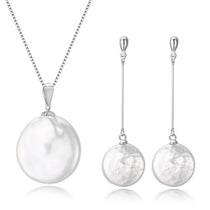 Purity Pearl Earrings Necklace Set timeless round pearl earrings and necklace jewelry set