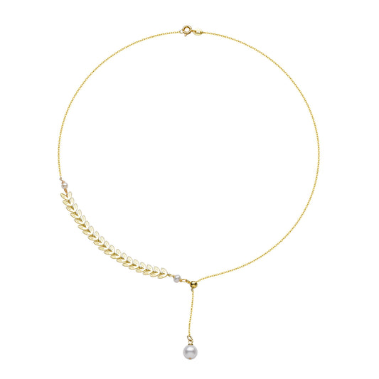 G18k Golden Wheat Pearl Necklace