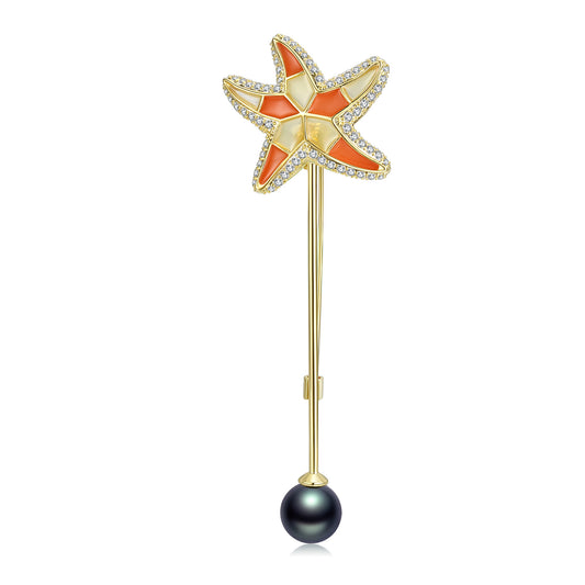 Starfish Edison Pearl Pin