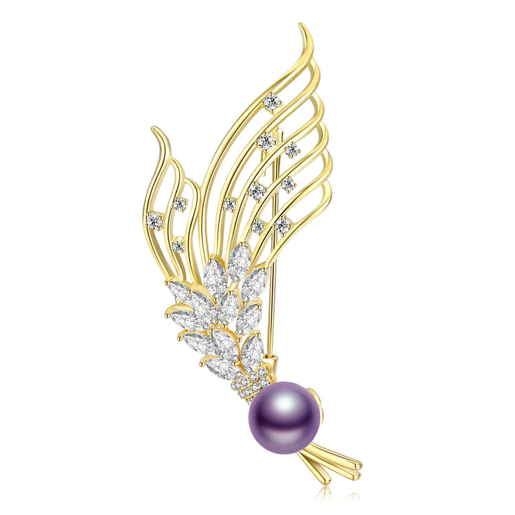 Feel the Wind Edison Pearl Brooch