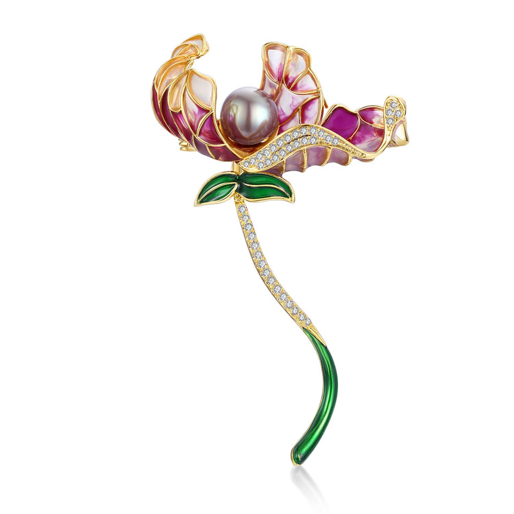 Dancing Flower Edison Pearl Brooch