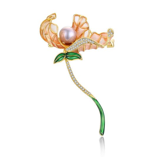 Dancing Flower Edison Pearl Brooch