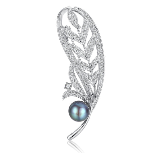 Olive Branch Pearl Brooch