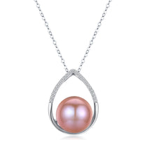 Caroline Edison Pearl Necklace showcasing luminous pink Edison pearls with elegant shine