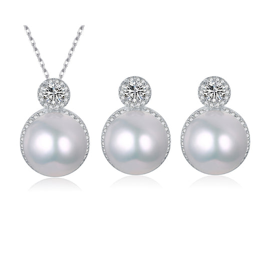 Eliza Pearl Earrings & Necklace Set