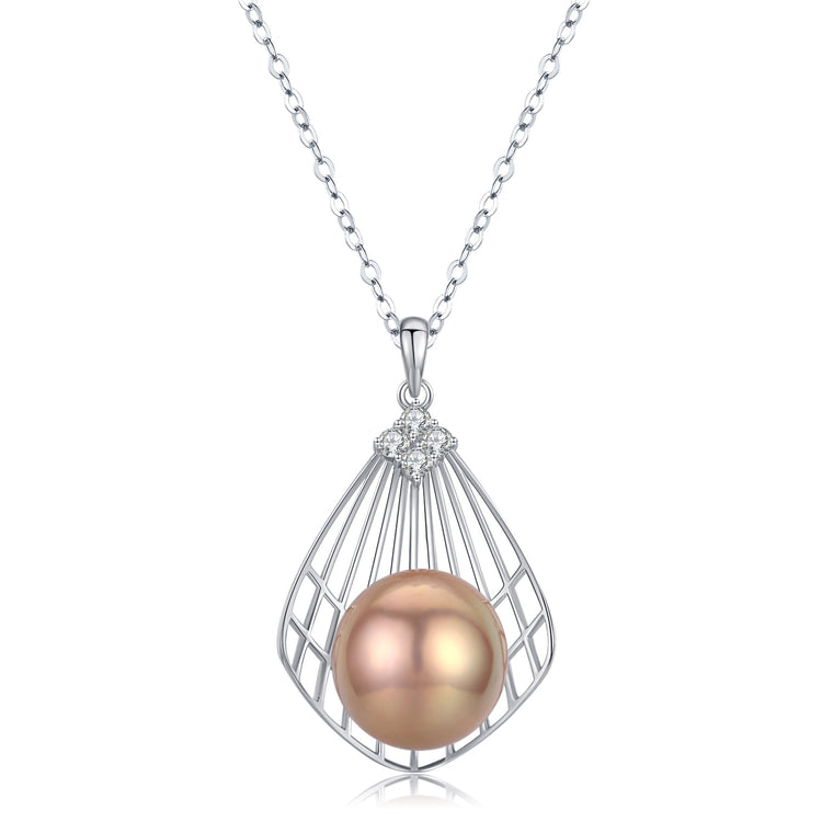 Silver Shell Edison Pearl Necklace