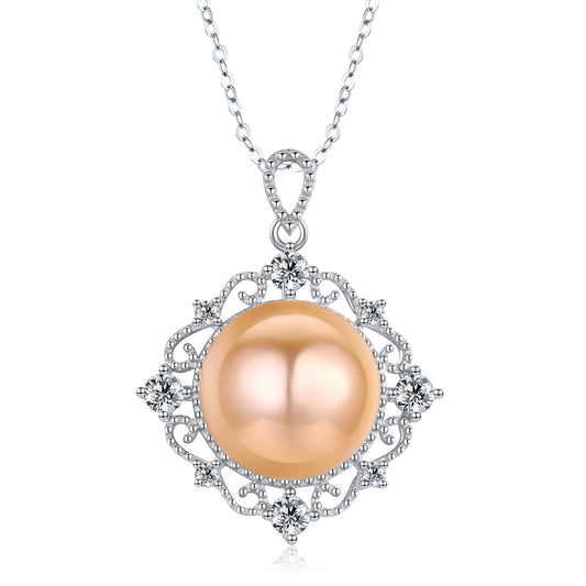 Tangerine Filigree Edison Pearl Necklace