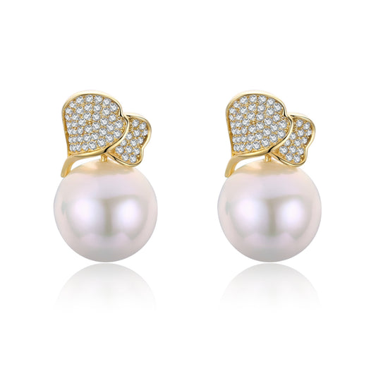 Abstract Pearl Studs Earrings