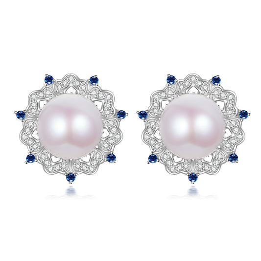 Pink and Blue Edison Pearl Studs Earrings