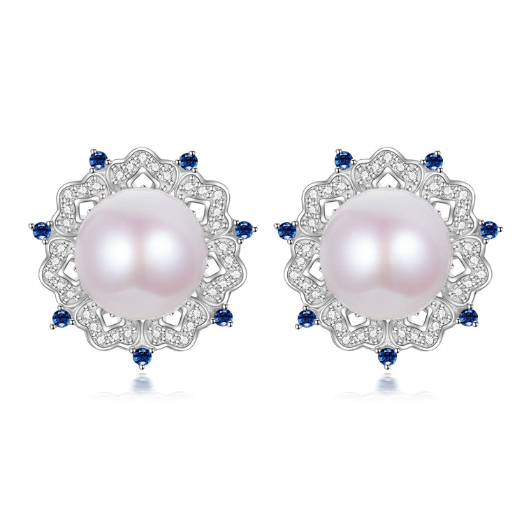 Pink and Blue Edison Pearl Studs Earrings
