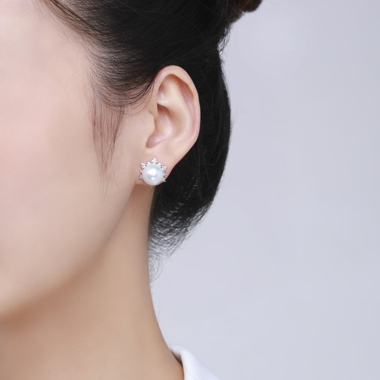 Ice Princess Pearl Studs Earrings