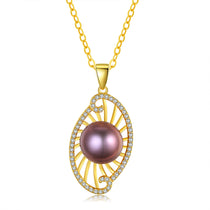 Emery Edison Pearl Necklace with luminous naturally colored purple Edison pearl