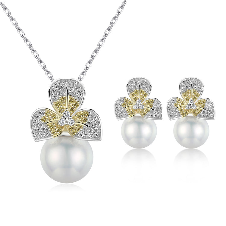 Spring Spirit Edison Pearl Earrings & Necklace Set