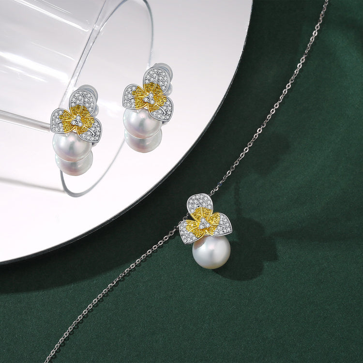 Spring Spirit Edison Pearl Earrings & Necklace Set