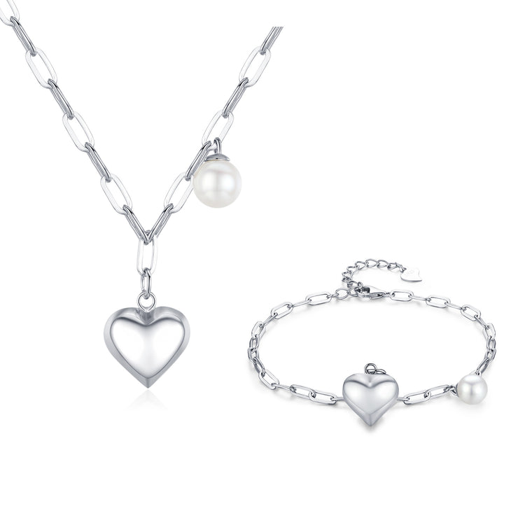 In My Heart Edison Pearl Bracelet & Necklace Set