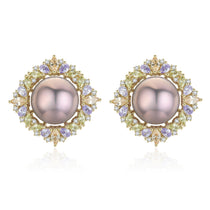 Sparkling Season Edison Pearl Earrings with radiant naturally colored purple Edison pearls