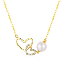 Twin Hearts Edison Pearl Necklace elegant romantic pearl necklace for 30th wedding anniversary gift