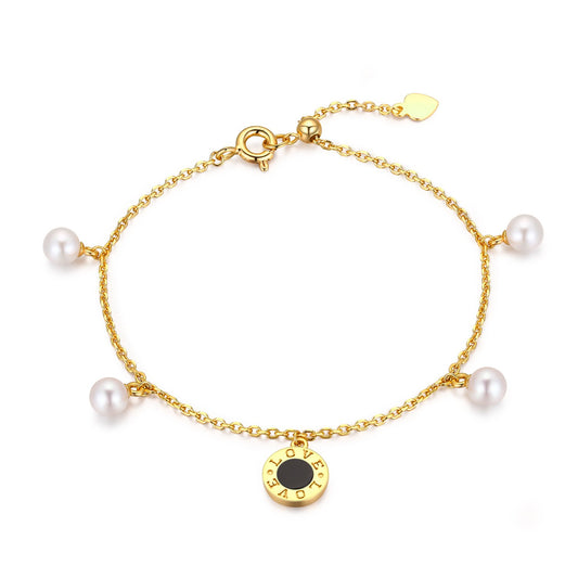 LOVE Black Agate Pearl Bracelet