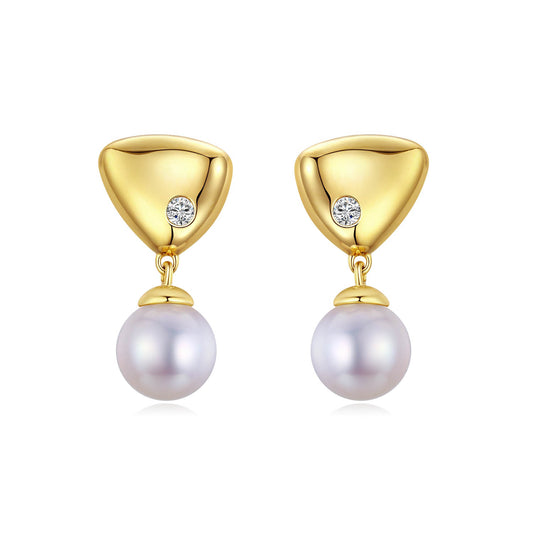 Abstract Pearl Drop Earrings