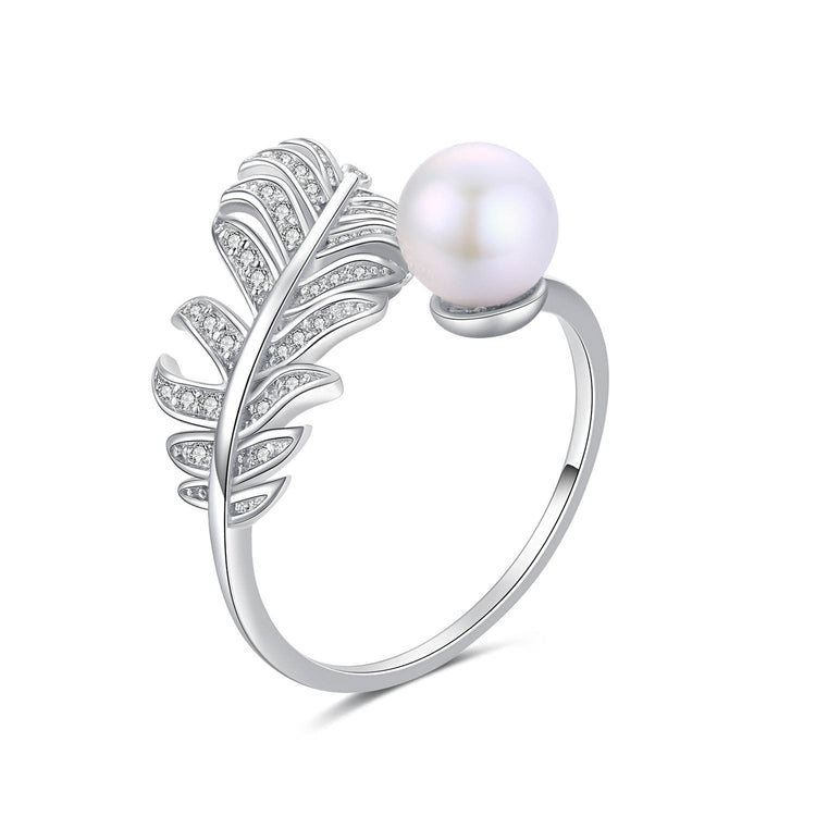 Organic White Pearl silver Ring For Women, 925 Sterling Silv - Inspire  Uplift