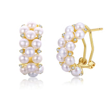 Pearl Cluster Half Hoop Earrings timeless pearl half hoop earrings with clustered white pearls for milestone gifting