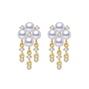 Sparkling Dangling Pearl Earrings