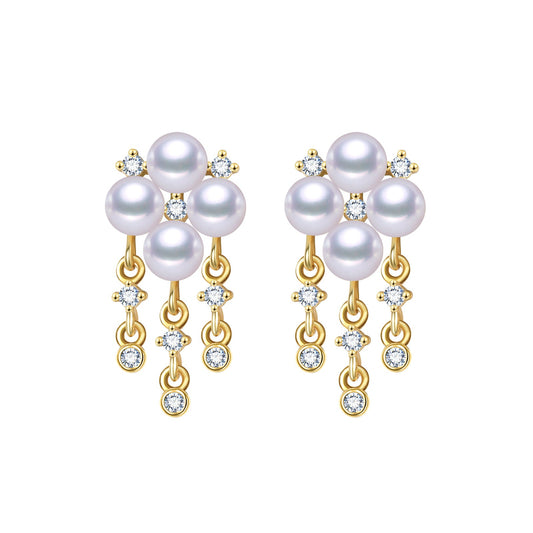 Sparkling Dangling Pearl Earrings