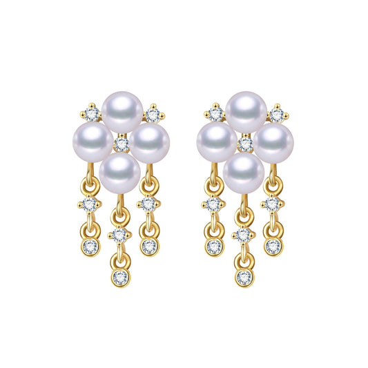 Sparkling Dangling Pearl Earrings