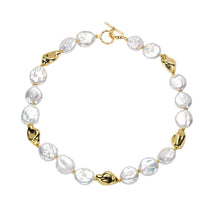 Elegant Golden White Freshwater Baroque Pearl Necklace timeless statement jewelry gift