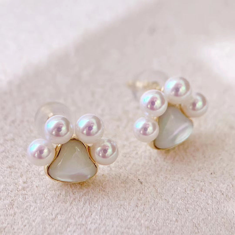 G14K Little Paw Freshwater Pearl Earrings