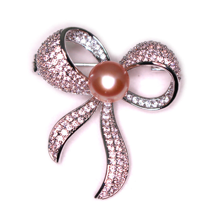 Bow Tie Pearl Brooch - Timeless Pearl