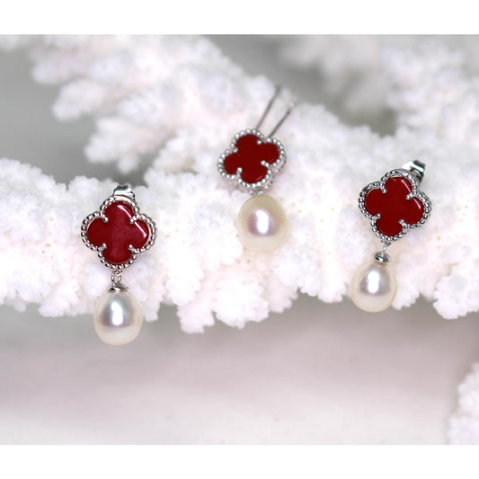 Four-leaf Clover Pearl Jewelry Set - Timeless Pearl