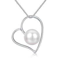 Center of Heart Pearl Necklace romantic pearl pendant necklace perfect for birthdays and meaningful moments