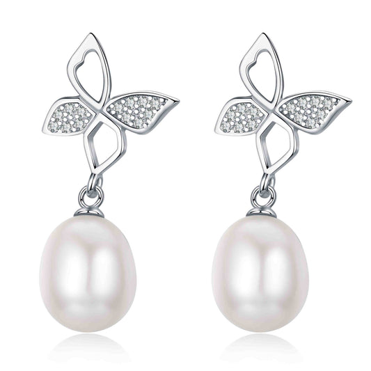 Shimmering Butterflies Pearl Earrings - Timeless Pearl