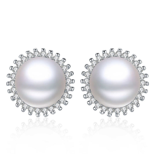 Sparkling sunflower pearl earrings - Timeless Pearl