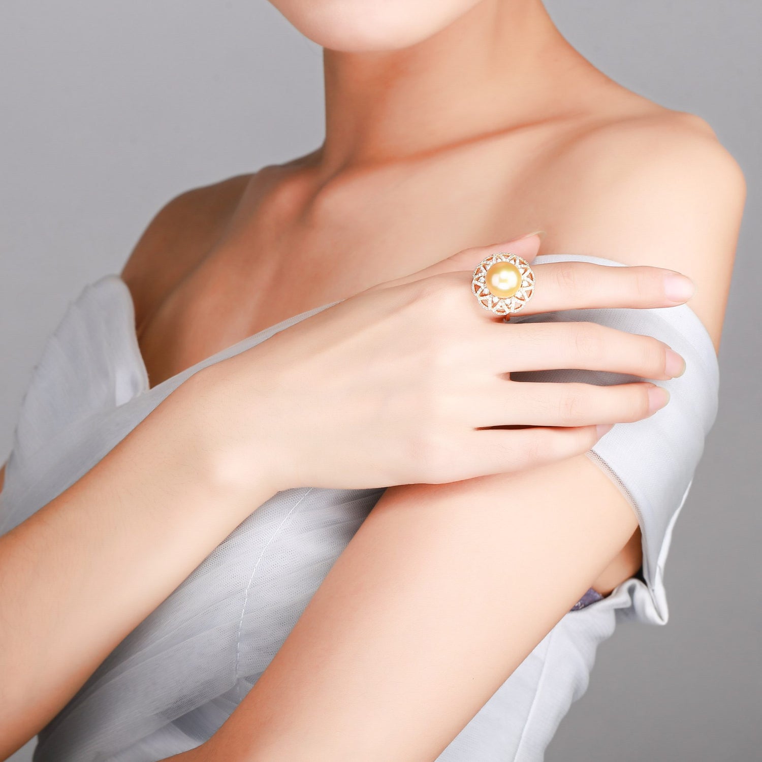 Golden Mandala Edison Pearl Ring - Timeless Pearl