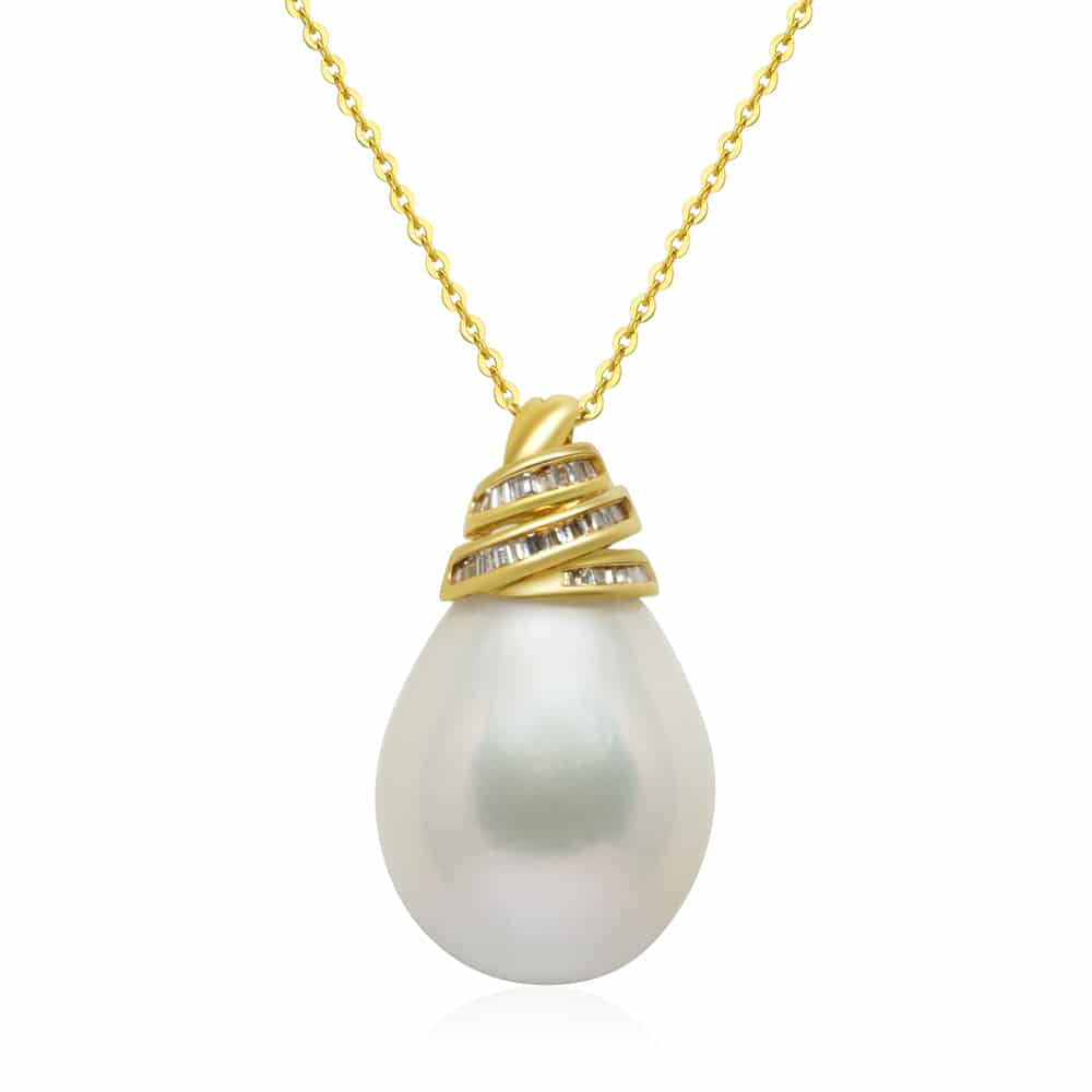G18k Rare Mermaid Tear Edison Pearl Necklace - Timeless Pearl
