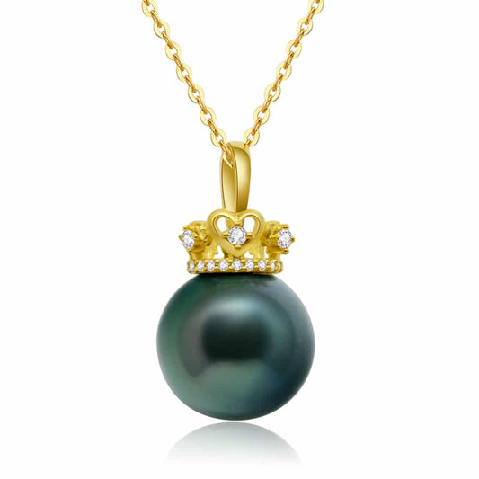 Golden Crown Black Edison Pearl Necklace - Timeless Pearl