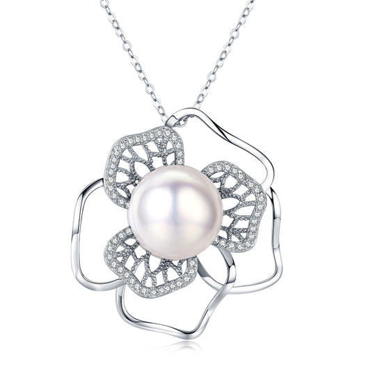 Floral Fantasy White Pearl Necklace - Timeless Pearl