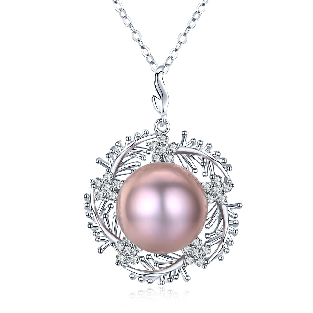 Spring Wreath Pink Pearl Necklace - Timeless Pearl