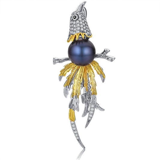 Dancing Dove Brooch - Timeless Pearl