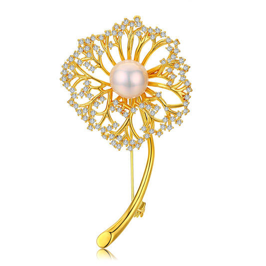 Ocean Marigold Brooch - Timeless Pearl