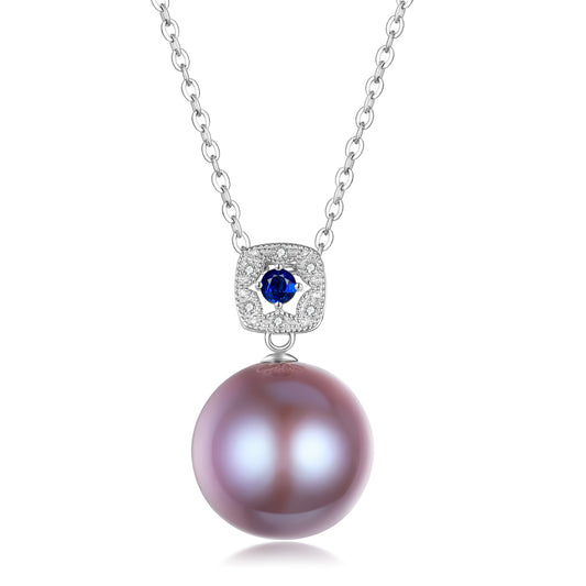 G18k Forget-Me-Not Purple Pearl Necklace - Timeless Pearl