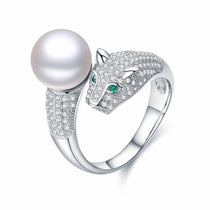 Panther Pearl Ring with bold contemporary pearl accent